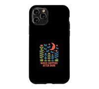 Magic Happens After Dark Moon & Flowers Design Case for iPhone 11 Pro