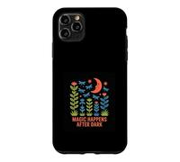 Magic Happens After Dark Moon & Flowers Design Case for iPhone 11 Pro Max