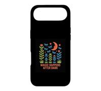 Magic Happens After Dark Moon & Flowers Design Case for iPhone Air