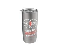 Magic Happens Papa Daddy Joke Father Funny Dad Jokes Stainless Steel Insulated Tumbler