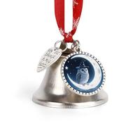 Magic - Hat Owl Christmas Bells Ornaments Sleigh Jingle Bells with Love Pendant and Hanging Rope, DIY Hanging Ornaments for Xmas Tree Wreath Holiday Crafts Home Decoration, Silver