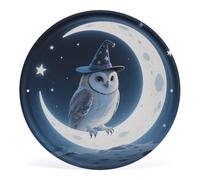 Magic - Hat Owl Circular Iron Wall Art 11.8 Inch Vintage Tin Sign Round Metal Decor for Home, Bar, Bathroom Wall Decor, Retro Industrial Wall Hanging Art