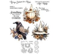 Magic Hat Stamps and Die Cuts for Card Making Crow Transparent Silicone Clear Stamp and Metal Cutting Dies Sets for DIY Scrapbooking Paper Crafting Seals Decorative Supplies