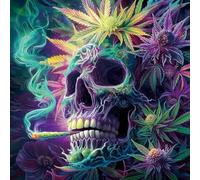 Magic Horror Skeleton Puzzles for Adults 1000 Pieces, Colorful Skull Scary Art Flower Jigsaw Puzzles, Impossible Spooky Plant Fantasy Aesthetic Challenging Puzzle