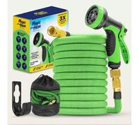 Magic Hose Expandable Garden Hose Pipe Spray Gun Jet Wash Hosepipe 10 Pattern Nozzles Pressure Washer Gun Retractable Expanding Flexi Hozelock Garden Hose Connector 3/4" 1/2" Size (200FT / 60 Meters)