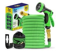 MAGIC HOSE Garden Hose Spray Gun - 10 Multi-Pattern Hose Pipe Spray Gun | Anti-Leak Nozzle for Garden Hoses | Pressure Washer Gun, Expandable Garden Hose, Hose Pipe Connector (150FT / 45 Meters)