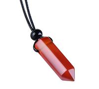 Magic Human - Lucky Crystal Point Pendant Necklace - Genuine and Healing Stones - Authentic Gemstones - Hexagonal Pendulum Gift - Good Luck and Spiritual Protection Amulets and Talismans - Chakra