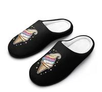 Magic Ice Cream Cone Slippers Women Winter Warm Cotton Hotel Slippers Anti-Slip Indoor Slip-Ons House Shoes 11-12(42-43)