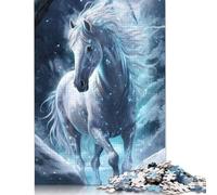 Magic Ice Horse 500 Piece Jigsaw Puzzle Family Fun Jigsaws for Adults And Challenging Game,stress Relief Games And Unique Gifts 500pcs (52x38cm)