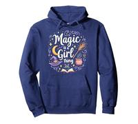 Magic is a Girl Thing: Witchy Whimsy for Enchantresses Pullover Hoodie, Adult Unisex, Navy, XXL