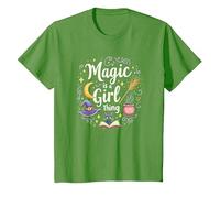 Magic is a Girl Thing: Witchy Whimsy for Enchantresses T-Shirt, Kids, Grass, 10 Years