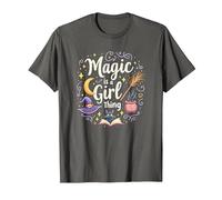 Magic is a Girl Thing: Witchy Whimsy for Enchantresses T-Shirt, Men, Asphalt Grey, Medium