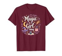 Magic is a Girl Thing: Witchy Whimsy for Enchantresses T-Shirt, Men, Burgundy, S