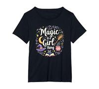 Magic is a Girl Thing: Witchy Whimsy for Enchantresses T-Shirt, Women's Plus, Black, 6X