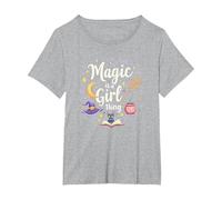 Magic is a Girl Thing: Witchy Whimsy for Enchantresses T-Shirt, Women's Plus, Heather Grey, 1X