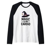 Magic is My Cardio Halloween Witch Fun Raglan Baseball Tee