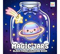 Magic Jars Black Paper Coloring Book: Cute Jar Scenes, Fantasy Elements, High Contrast Pages