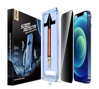 MAGIC JOHN 2 Pack for iPhone 12/12 Pro 6.1 inch Privacy Glass Screen Protector, Auto Dust-Elimination Installation, Bubble Free, Easy Installation