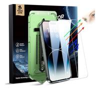 MAGIC JOHN 2 Pack for iPhone 14 Pro (6.1") Eye Protection Screen Protector, HD Clear, Auto Dust-Elimination, 9H Tempered Glass & Scratch Resistance, Full Edge Coverage