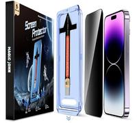 MAGIC JOHN 2 Pack for iPhone 14 Pro Max 6.7 inch Privacy Glass Screen Protector, Protective Film