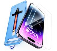 MAGIC JOHN 2 Pack for iPhone 14 Pro Max 6.7 inch Tempered Glass Screen Protector, Auto Dust-Elimination Installation, Bubble Free, Dynamic Island Compatible, HD Clear, Easy Installation, Case Friendly