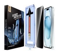 MAGIC JOHN 2 Pack for iPhone 15 6.1 inch Privacy Glass Screen Protector, Auto Dust-Elimination Installation, Bubble Free, Easy Installation Anti-Scratch