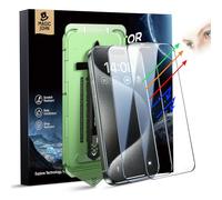MAGIC JOHN 2 Pack for iPhone 15 Pro (6.1") Eye Protection Screen Protector, HD Clear, Auto Dust-Elimination, 9H Tempered Glass & Scratch Resistance, Full Edge Coverage