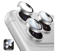 MAGIC JOHN 2 Pack for iPhone 17 Pro Max/17 Pro Camera Lens Protector [Alignment Kit&1:1 Invisible Fit] 9H Aerospace Tempered Glass, Ultra HD, Metal Individual Ring, Case Friendly, Silver