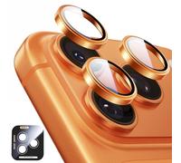 MAGIC JOHN 2 Pack for iPhone 17 Pro Max/17 Pro Camera Lens Protector [Alignment Kit&1:1 Invisible Fit] 9H Aerospace Tempered Glass, Ultra HD, Metal Individual Ring, Case Friendly, Orange