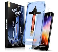 MAGIC JOHN 2 Pack for iPhone SE 2022/SE 2020/8/7/6/6s Screen Protector | 9H Hardness Tempered Glass, Easy Installation Kit, Bubble Free, 1:1 Full Coverage, HD Clear, Scratch Resistance