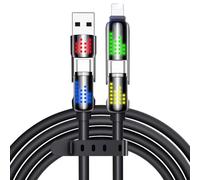 MAGIC JOHN 240W 4 in 1 USB C Cable, USB Charging Cable, Fast Charging & Data Sync Silicone Multi Charging Cable for iPhone iPad Samsung Laptop Multi Device Charging, 4FT, Black