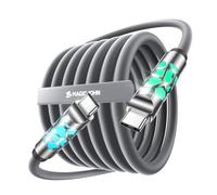 MAGIC JOHN 240W Fast Charging Cable, 4FT Chubby Soft Silicone USB C to USB C Cable, USBC for Switch 2 iPhone 16 Pro Max Charger Cord, MacBook Pro/Air, iPad Pro/Air, Samsung S25/S24/23, Gray