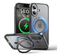 MAGIC JOHN 360° Rotatable Magnetic Invisible Stand for iPhone 17 Case [Camera Control Button] [Compatible with MagSafe] 16FT Shockproof for iPhone 17 Case 6.3'' with Kickstand (Black)