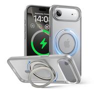 MAGIC JOHN 360° Rotatable Magnetic Invisible Stand for iPhone Air Case [Camera Control Button] [Compatible with MagSafe] for iPhone Air Case 6.5' with Kickstand (Gray)