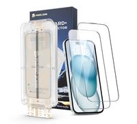 MAGIC JOHN For iPhone 15 Upgrade Screen Protector (6.1 Inch), with Easy Installation HD Clear, Mounting Tool, Case Friendly, Pack of 2