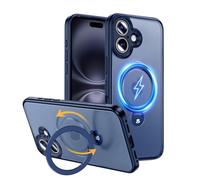 MAGIC JOHN for iPhone 16 Plus Magnetic Case with Foldable Stand - Blue