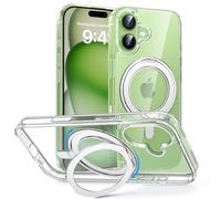 MAGIC JOHN for iPhone 17 Case 360° Rotatable Magnetic Invisible Stand [Camera Control Button] [Compatible with MagSafe] 16FT Shockproof for iPhone 17 Case 6.3'' with Kickstand, Clear
