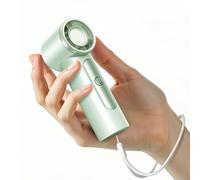 MAGIC JOHN Hand Held Fan, Portable Handheld Fan with 6 Speeds, USB Rechargeable Foldable Travel Fan, Desktop Fans with Lanyard for Home Travel Office Outdoor, Green