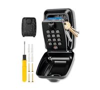 MAGIC JOHN Key Safe Wall Mounted Police Approved, Key Lock Box Outdoor with Resettable 12-Digit Code, Large Key Lock Box with Weatherproof Cover for Home Garage Office School
