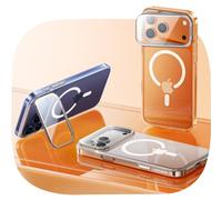 MAGIC JOHN Magnetic for iPhone 17 Pro Case [Full Camera Protection] [180°Foldable Stand] [Never Yellowing] [Camera Control Button] Speaker dust-proof, Drop Protection，Clear