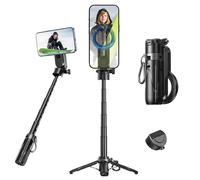 MAGIC JOHN Selfie Stick Tripod, Phone Tripod Stand with Detachable Remote, 14.37" Tripods for iPhone Compatible with Magnetic, 360° Rotatable Smartphone Tripod Compatible with iPhone, Samsung