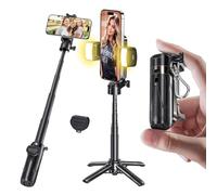 MAGIC JOHN Selfie Stick with Filling Light, Bluetooth Tripod and Remote Control, Compatible with iPhone, Samsung and Smartphones