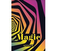 Magic Journal Notebook Souvenir Diary: 100 Blank Ruled Pages 6x9 inch, Black and white psychedelic illusion background: Hypnotic optical illusion ... Design Gifts And Souvenir, Back To School