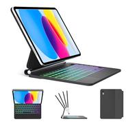 Magic Keyboard Folio for iPad A16 11th / 10th Generation Case with Keyboard, Rainbow Backlit, Multi-Touch Trackpad, Floating Cantilever Stand, Magnetic Case for iPad A16 11 inch / 10th Gen 10.9 inch