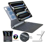Magic Keyboard for Apple iPad Pro 13" (M4) 2024, Slim Magnetic Floating Stand Case, Precision Multi-Touch Trackpad, 7 Color Backlight, UK QWERTY Keybo