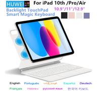 Magic Keyboard for iPad Pro 11 12.9 Air 4 Air 5 for iPad 10th Generation Pro 12.9 6th 5th 4th 3rd Gen Smart Cover Magnetic Case Russian Layout iPad Pro 12.9 Black
