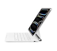 Magic Keyboard for iPad Pro 11 Inch (M5 2025 / M4 2024), Bluetooth Magnetic Stand iPad Pro 11 inch m4 Case with Keyboard, USB-C Charging Function, Built-in Trackpad, QWERTZ German Layout (White)
