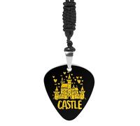 Magic Kingdom Castle Personalized Guitar Picks Necklace Guitar Pendant Jewelry Gifts for Women Men