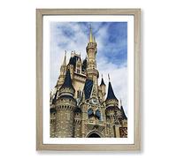 Magic Kingdom Florida Orlando USA Framed Wall Art Print A2 Oak