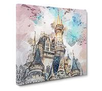 Magic Kingdom in Orlando Florida Canvas Print | Gallery Wrapped 30mm Frame Wall Art | 20x20 inches | Ready to Hang | Abstract Picture | Living Room Bedroom Lounge Office